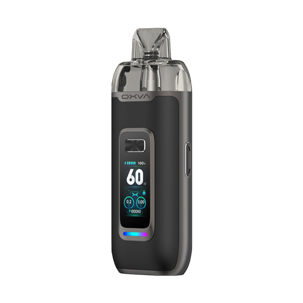 Oxva VPrime Black Leather Pod Vape Kit, Device, Front