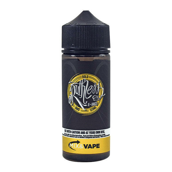 Ruthless Gold 100ML Shortfill, Bottle, Front