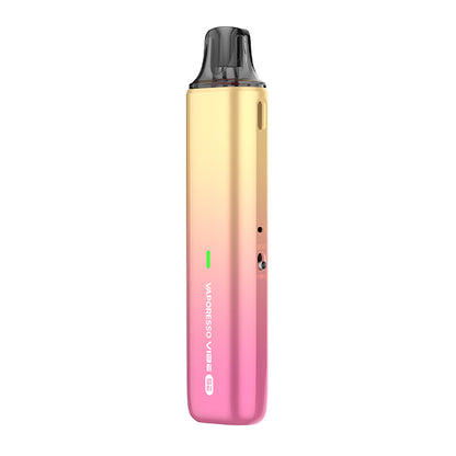A gradient coloured vape device, Vaporesso Vibe SE,  on a white background