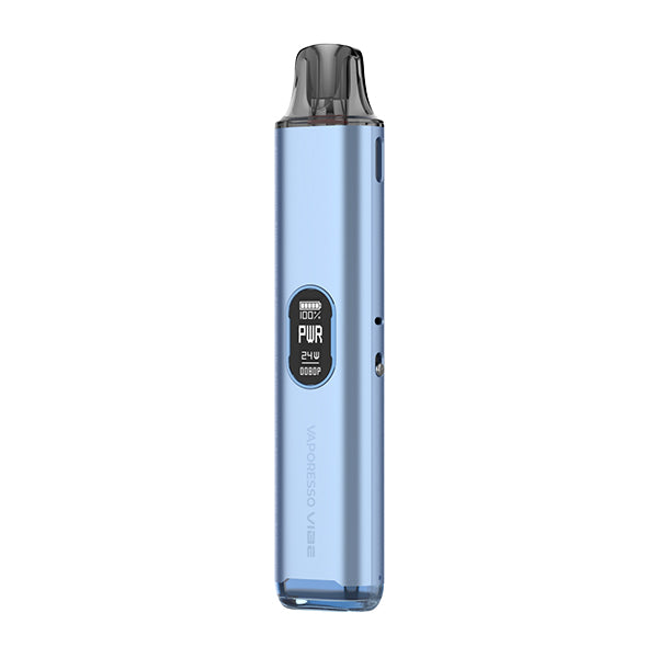 Blue vape device on a white background