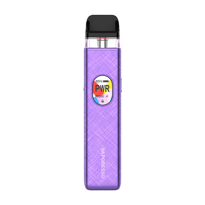 Violet Vaporesso Xros 5 vape kit with a digital display on a white background