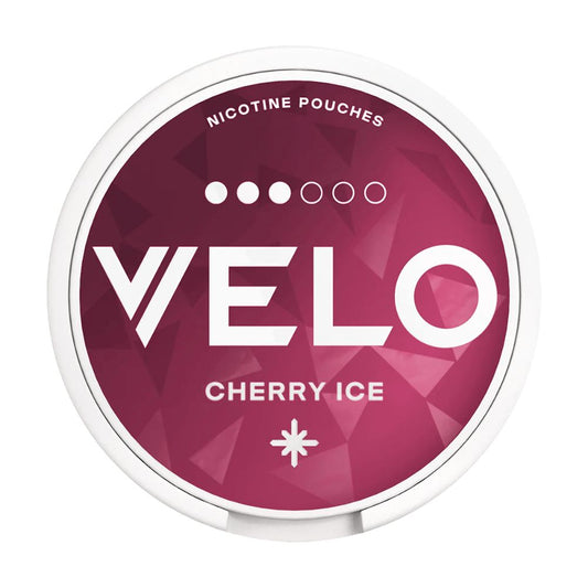 Velo Cherry Ice Nicotine Pouch, Tub, Front 
