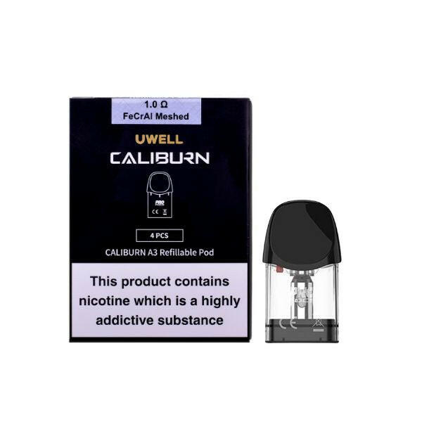 Caliburn A3 Refillable Pod, Packaging and Pod, Front