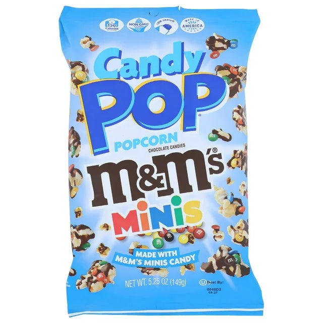 Candy Pop Popcorn M&Ms Mini, Bag, Front