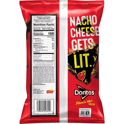 Doritos Flamin Hot Nacho, Bag, Back