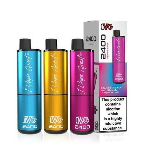 IVG 2400 4 in 1 Disposable Vape, Packaging and Device Front