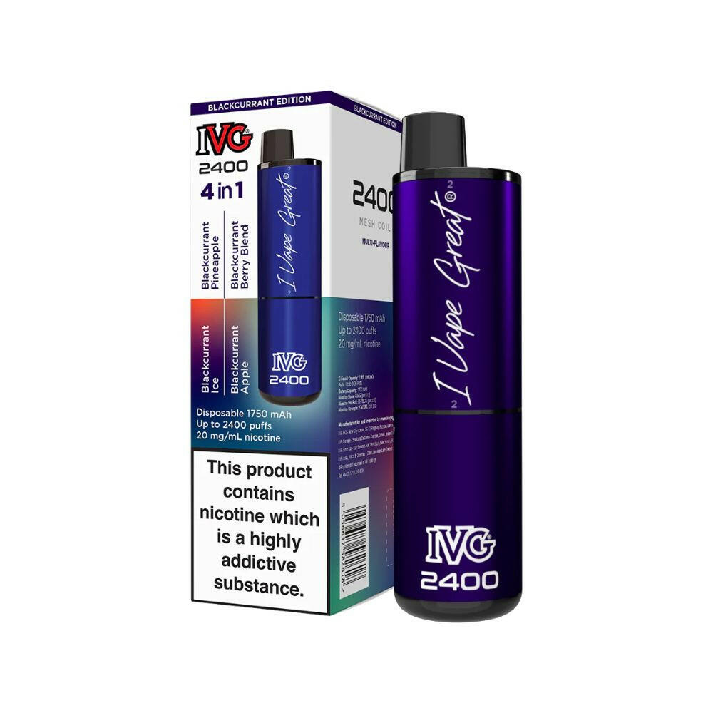 IVG 2400 4 in 1 Blackcurrant Edition, Device and Packaging, Front