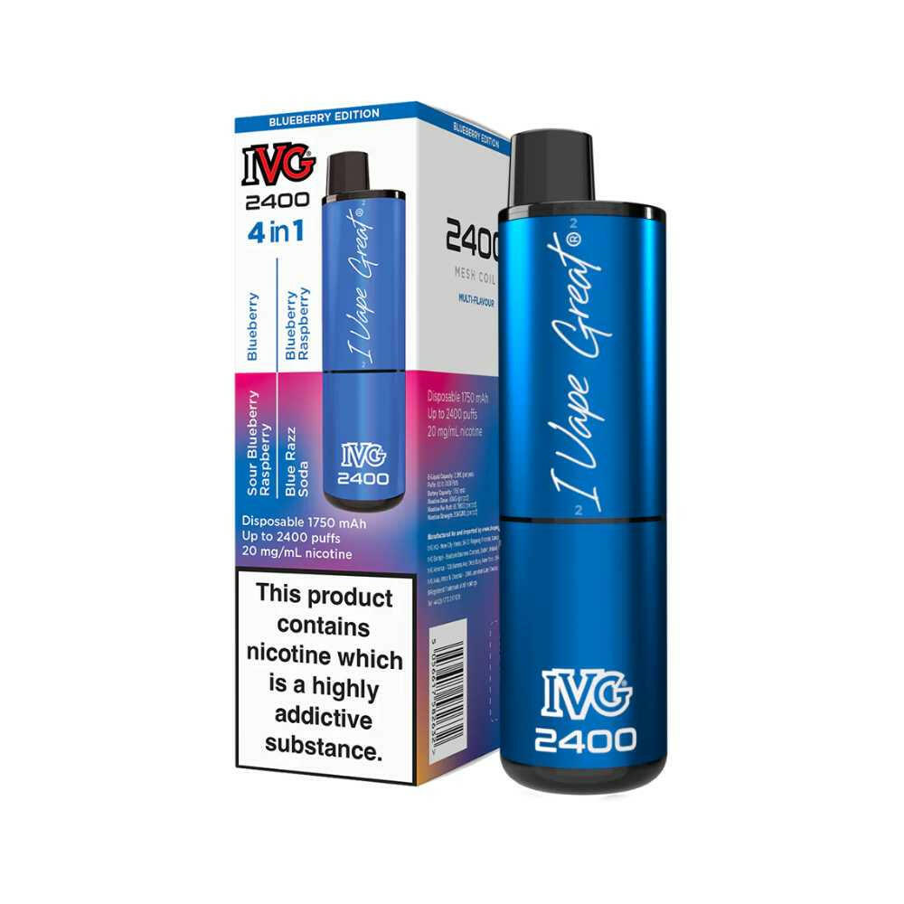 IVG 2400 4 in 1 Blueberry Edition, Device and Packaging, Front