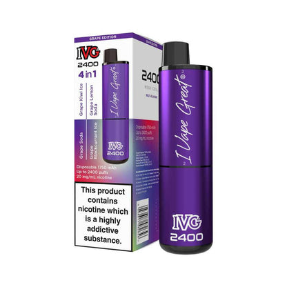 IVG 2400 4 in 1 Grape Edition, Device and Packaging, Front