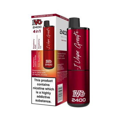 IVG 2400 4 in 1 Red Raspberry Edition, Device and Packaging, Front