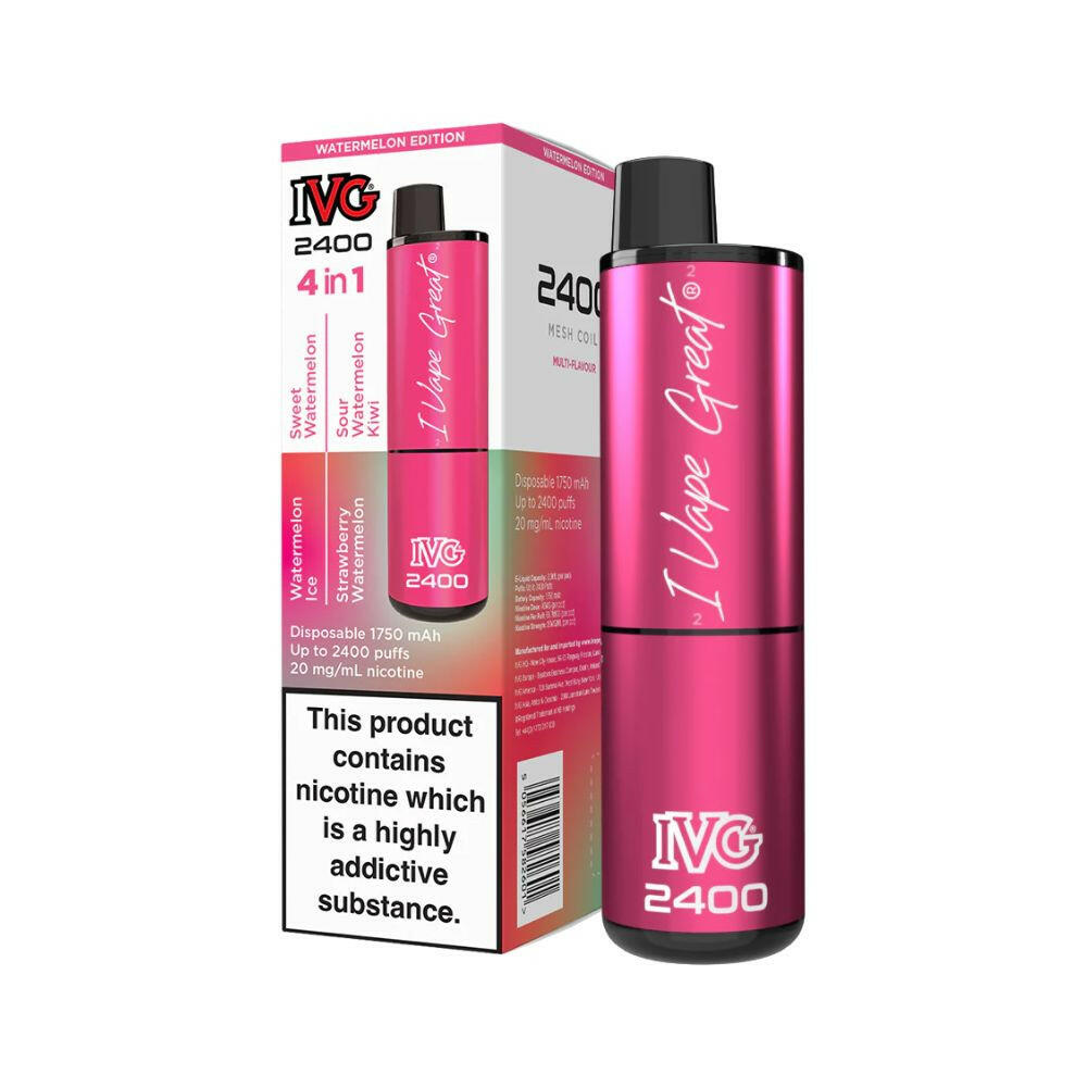 IVG 2400 4 in 1 Watermelon Edition, Device and Packaging, Front