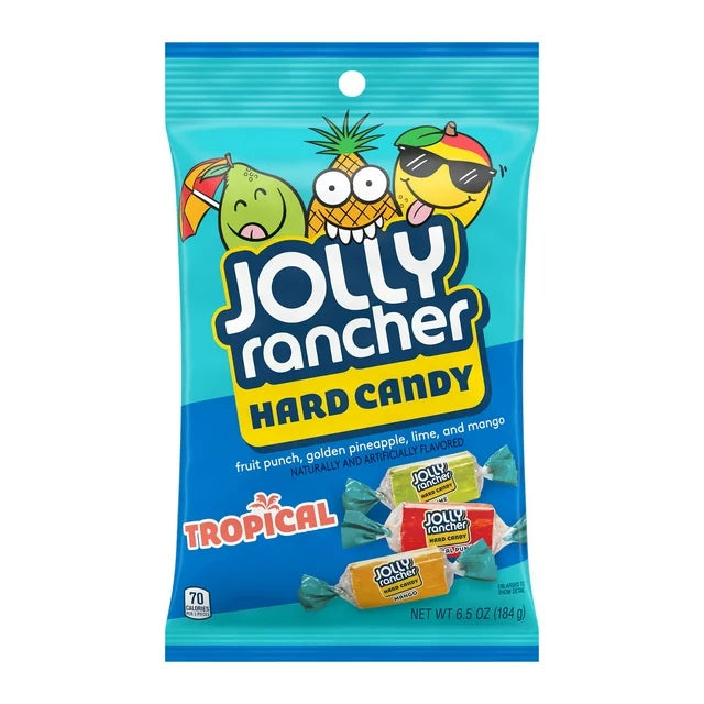 Jolly Rancher Tropical Fruits Hard Candy, Bag, Front