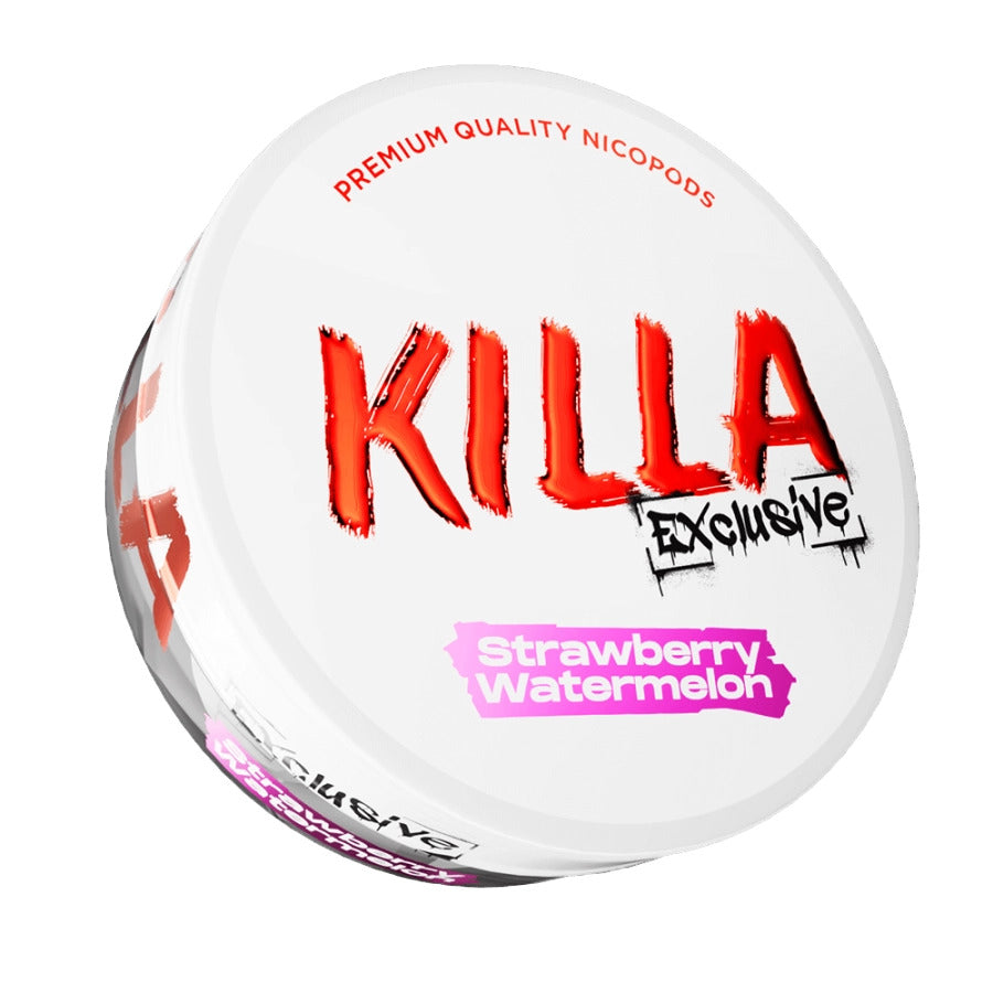 Killa Exclusive Strawberry Watermelon Nicotine Pouch, Tub, Front