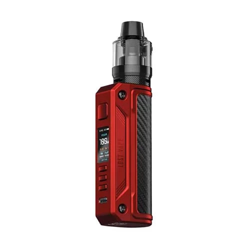 Lost Vape Themela Solo 100W Kit, Red Carbon Fibre, Front