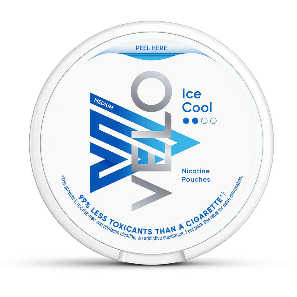 Velo Medium Ice Cool Nicotine Pouches, Packing, Front