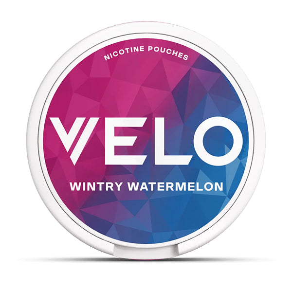 Velo Wintry Watermelon Nicotine Pouch, Tub, Front