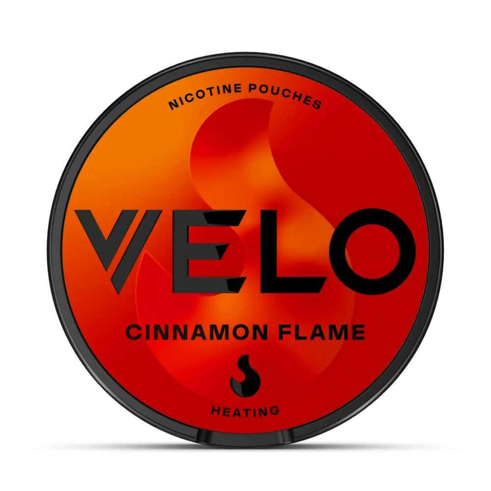 Velo Cinnamon Flame Nicotine Pouches, Tub, Front