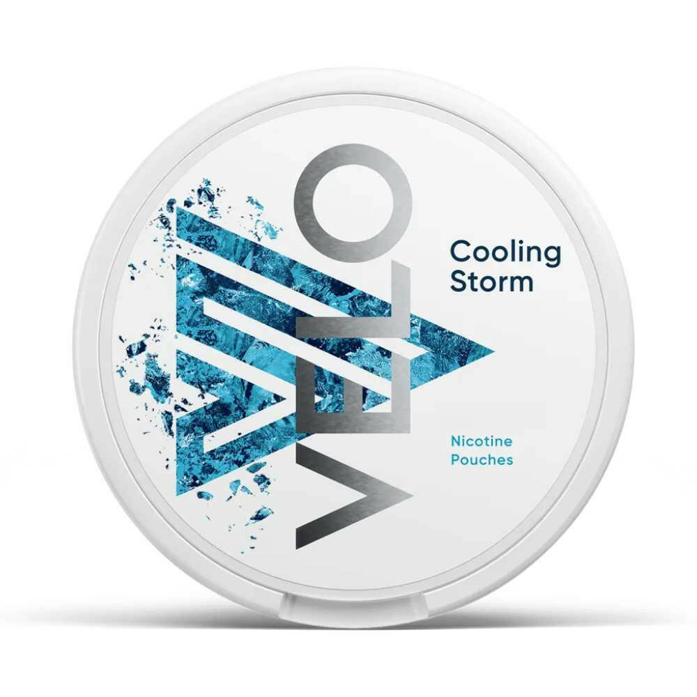 Velo Cooling Storm Nicotine Pouches, Tub, Front