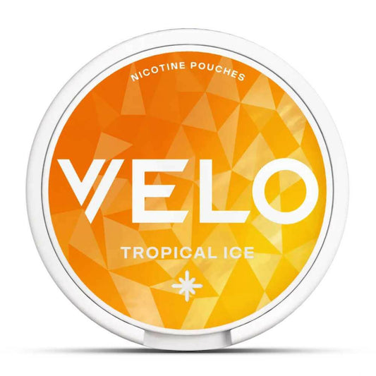 Velo Tropical Ice Mini Nicotine Pouches, tun, Front